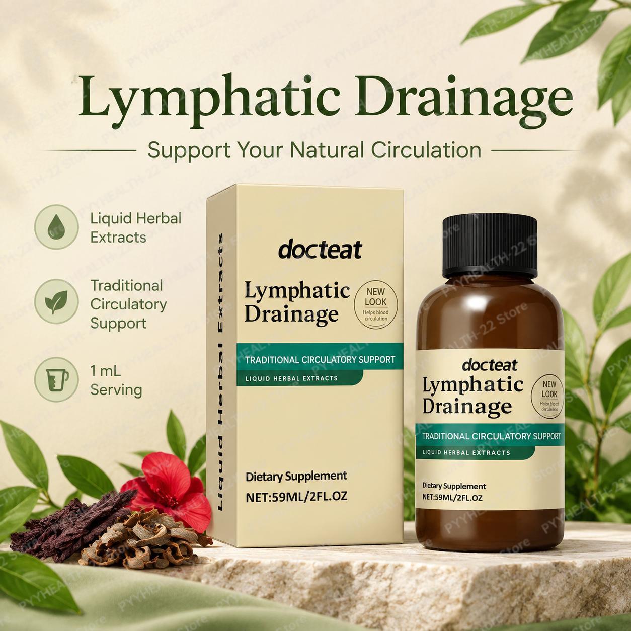 Herbal Wellness Liquid - Liquido per il drenaggio linfatico, supporto